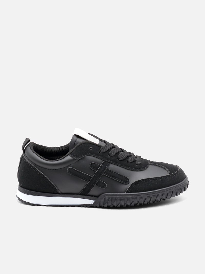 Sneakers met veters Zwart - Kiabi