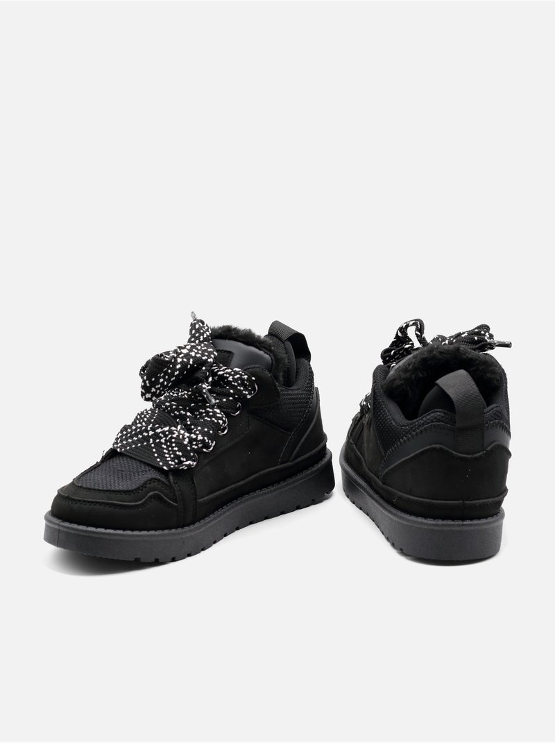 Sneakers met veters Zwart - Kiabi