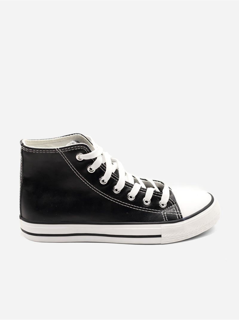 Sneakers met veters Zwart - Kiabi