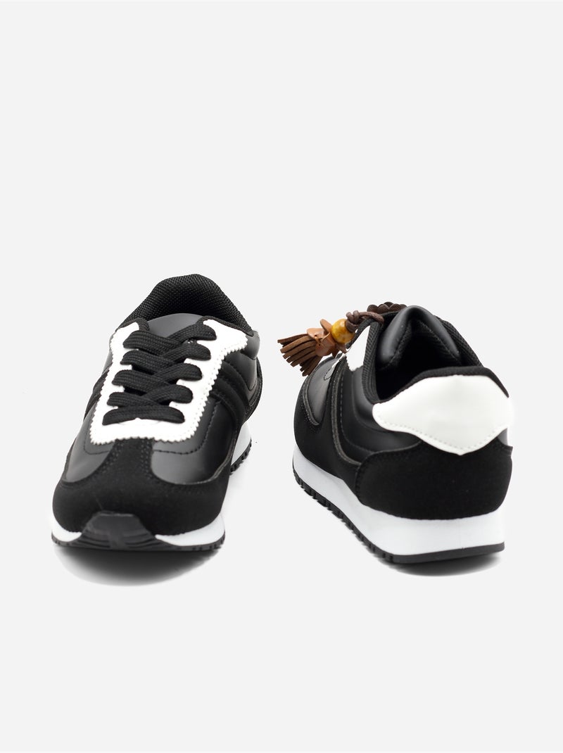 Sneakers met veters Zwart - Kiabi