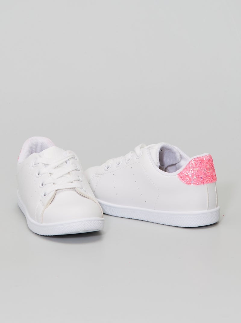 Sneakers van imitatieleer fuchsia print - Kiabi