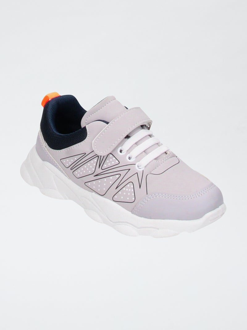 Sneakers van mesh Grijs - Kiabi