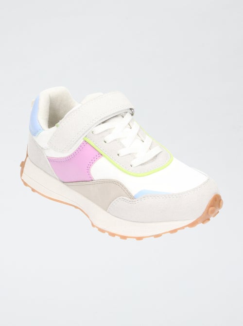 Sneakers van mesh met veters en klittenbanden - Kiabi
