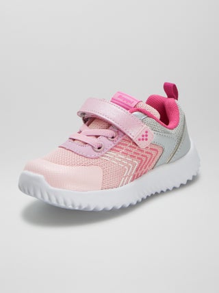 Sneakers van twee materialen met klittenband