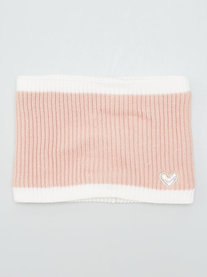 Snood bicolore avec coeur irisé Rose - Kiabi