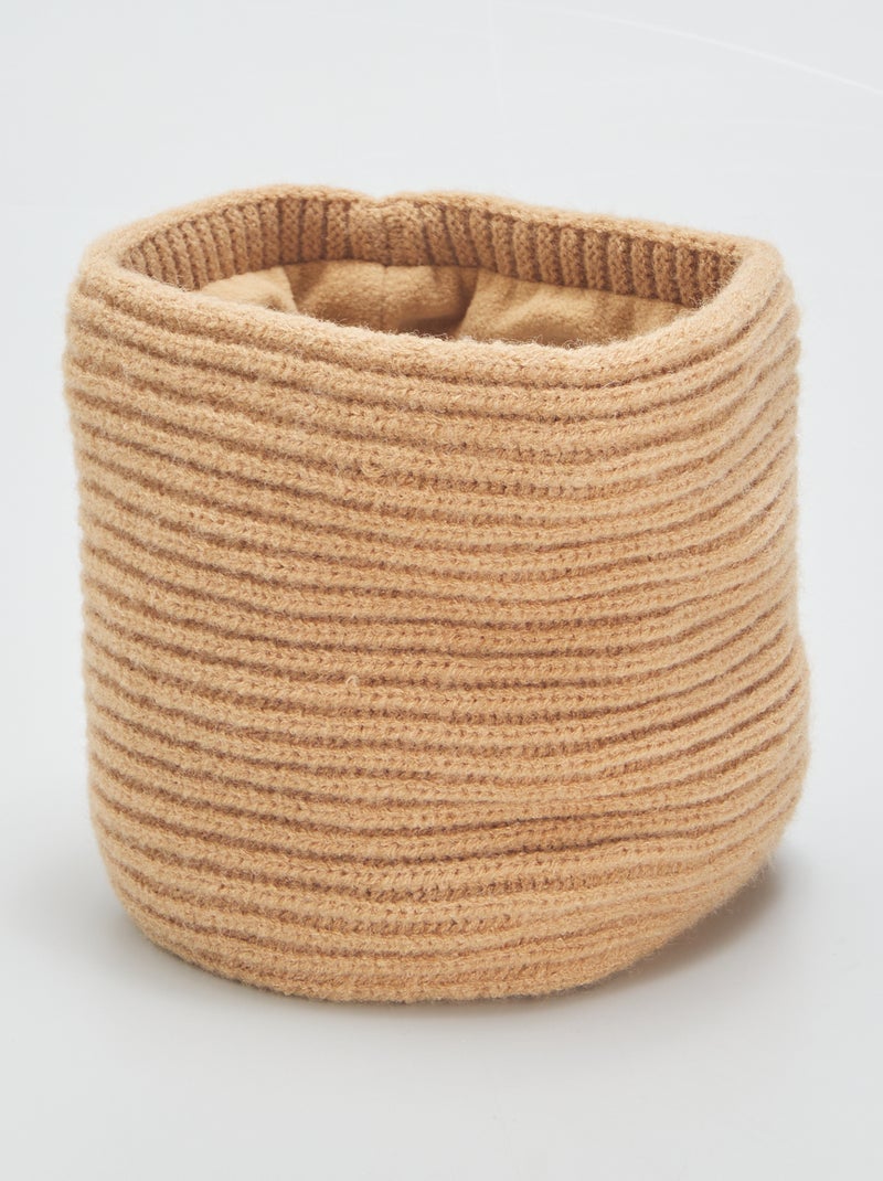 Snood côtelé Camel - Kiabi