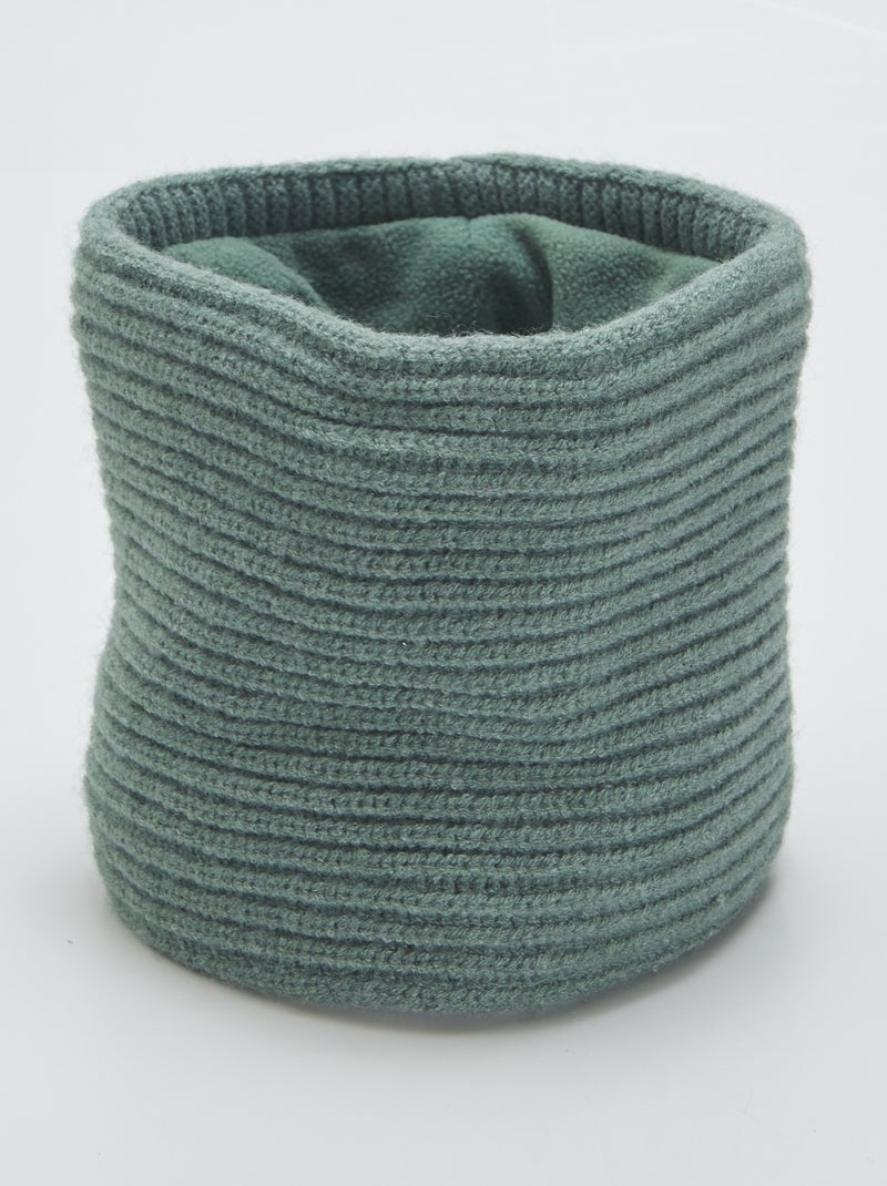 Snood en maille côtelée Vert - Kiabi