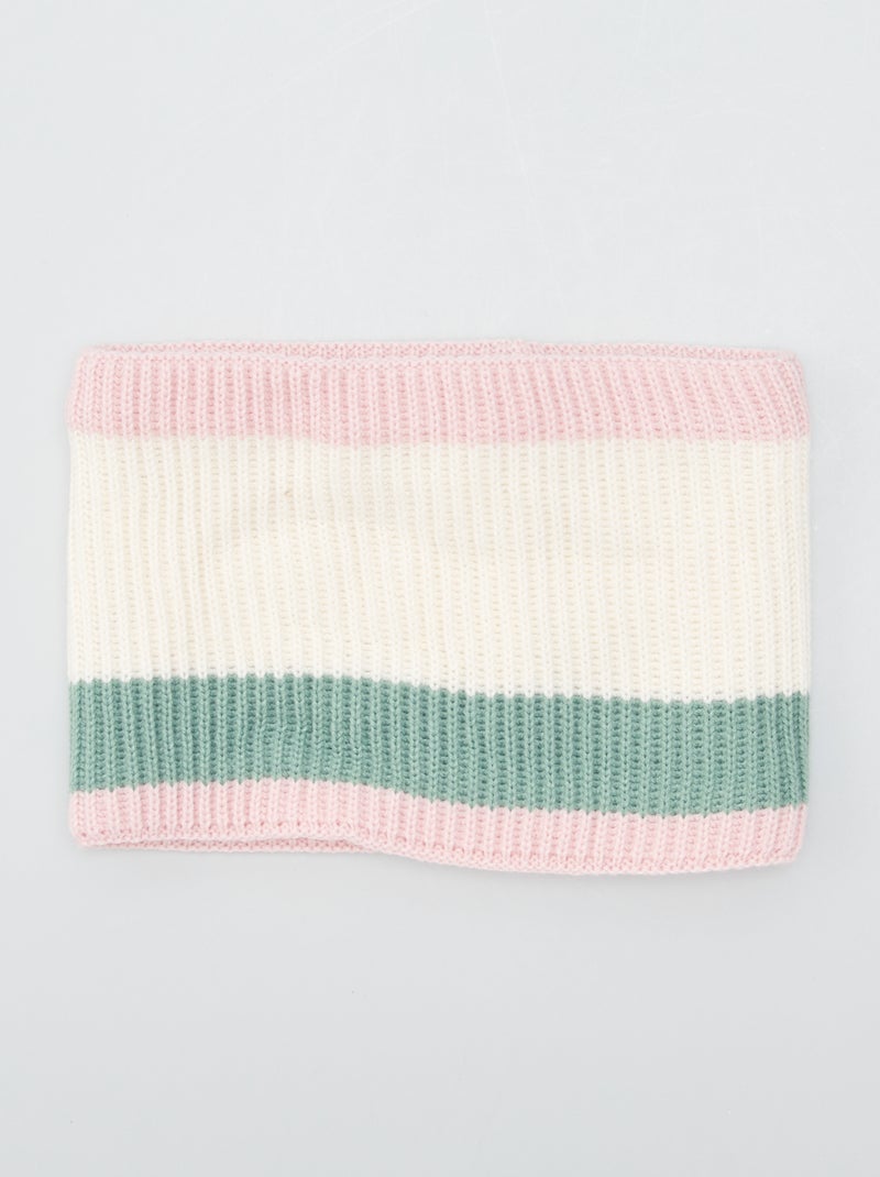 Snood en maille Vert/rose/blanc - Kiabi