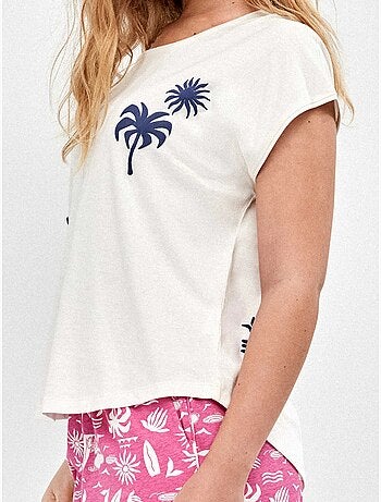Snoopy print mouwloze pyjama