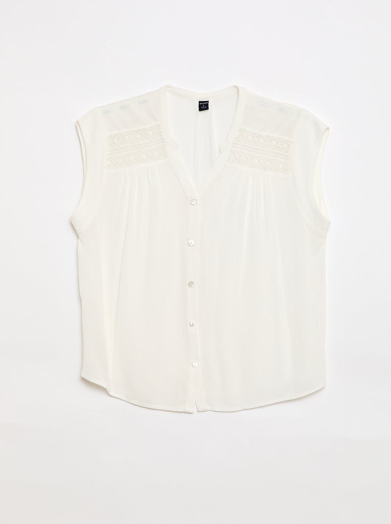 So Easy blouse met korte mouwen Wit - Kiabi