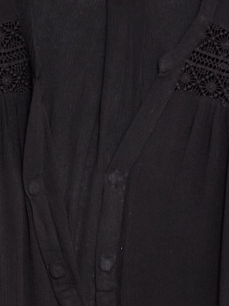 So Easy blouse met korte mouwen Zwart - Kiabi