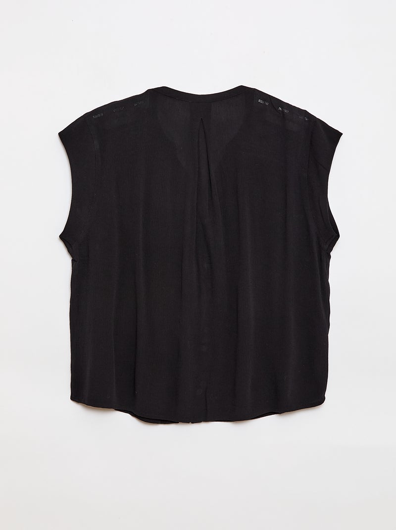 So Easy blouse met korte mouwen Zwart - Kiabi