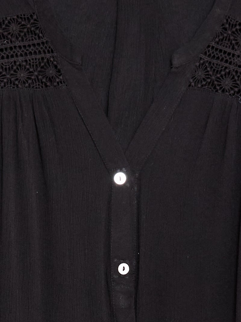 So Easy blouse met korte mouwen Zwart - Kiabi