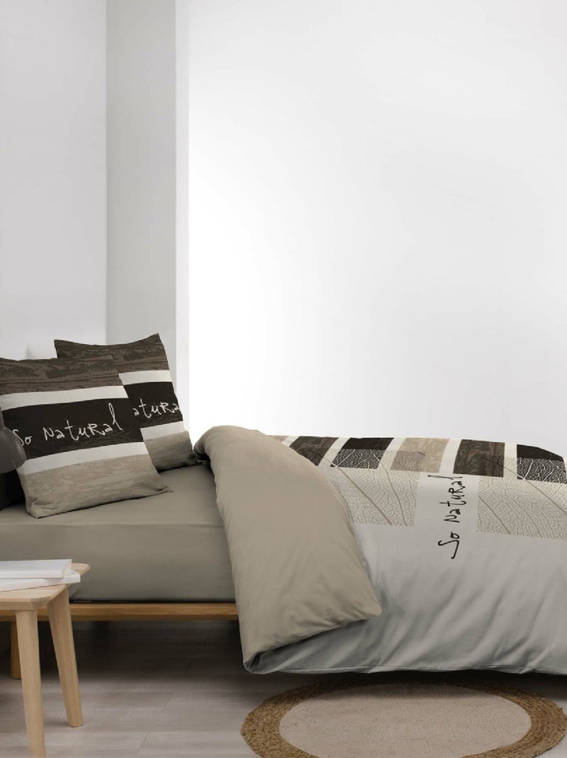 So natural 3-delige bedlinnenset Grijsbeige - Kiabi