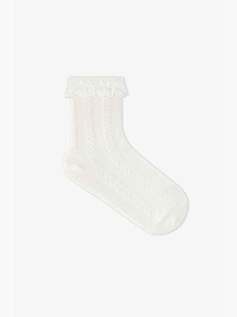Socquettes en dentelle penti Blanc - Kiabi