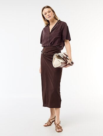 Soepe blouse met korte mouwen