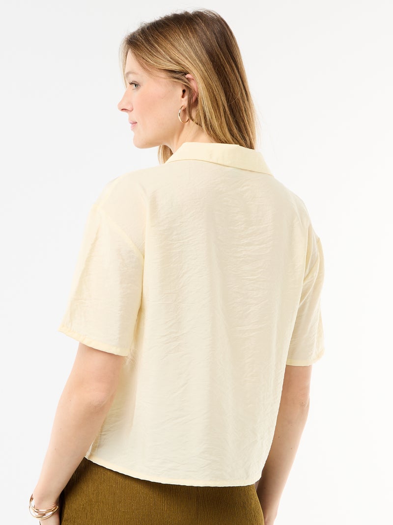 Soepe blouse met korte mouwen Geel - Kiabi