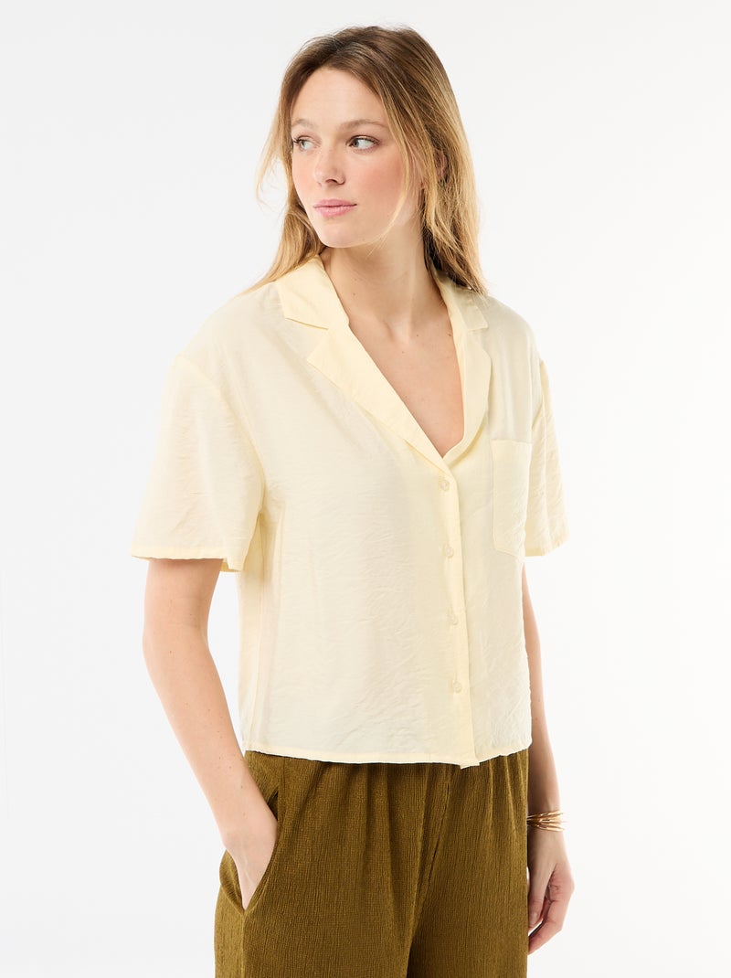 Soepe blouse met korte mouwen Geel - Kiabi