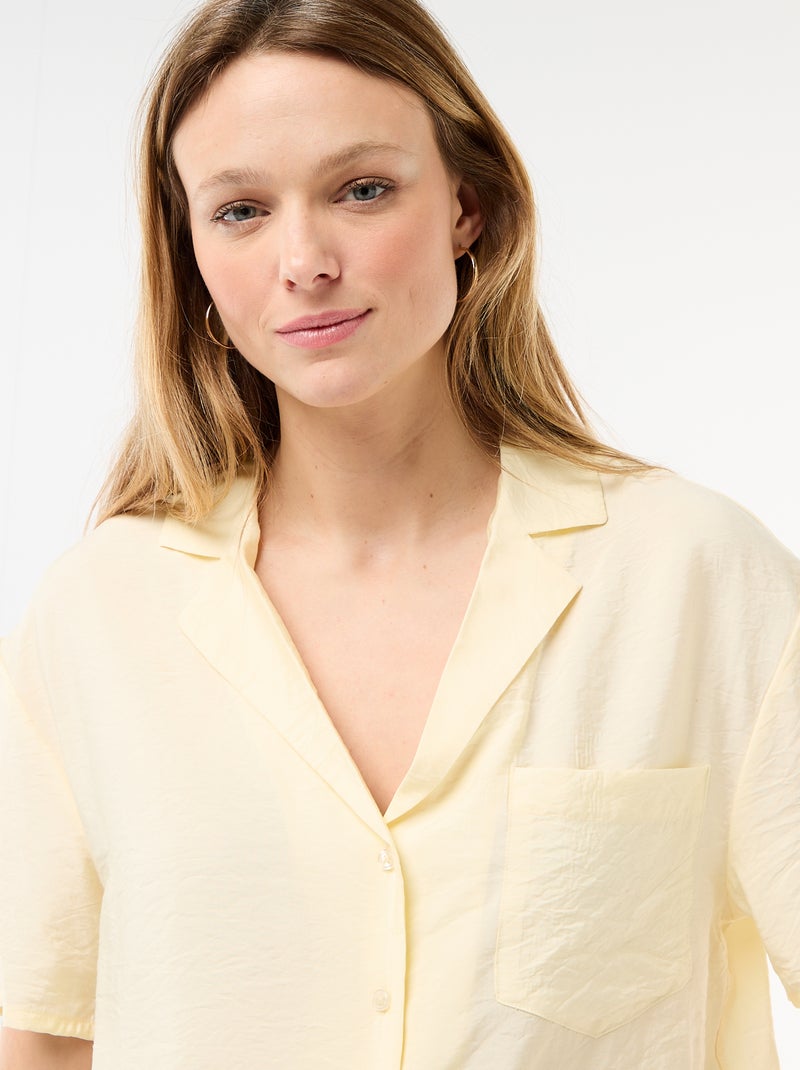 Soepe blouse met korte mouwen Geel - Kiabi