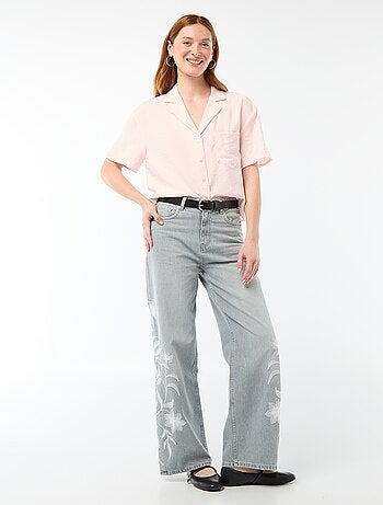 Soepe blouse met korte mouwen