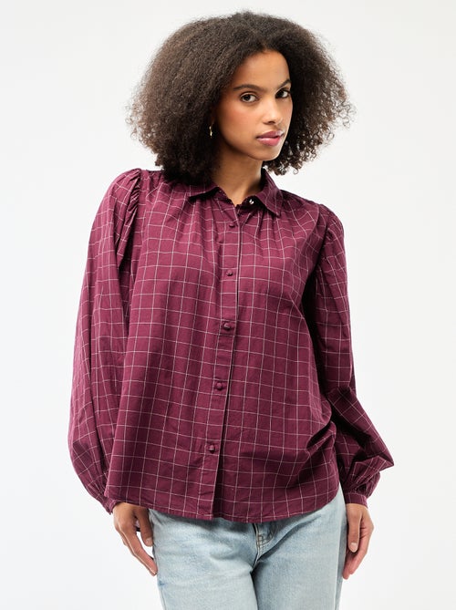 Soepe blouse met ruitprint - Kiabi