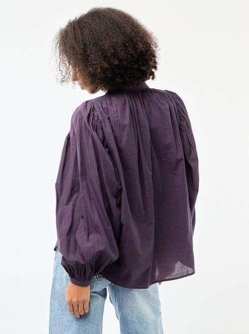 Soepe blouse met vichyprint - Kiabi