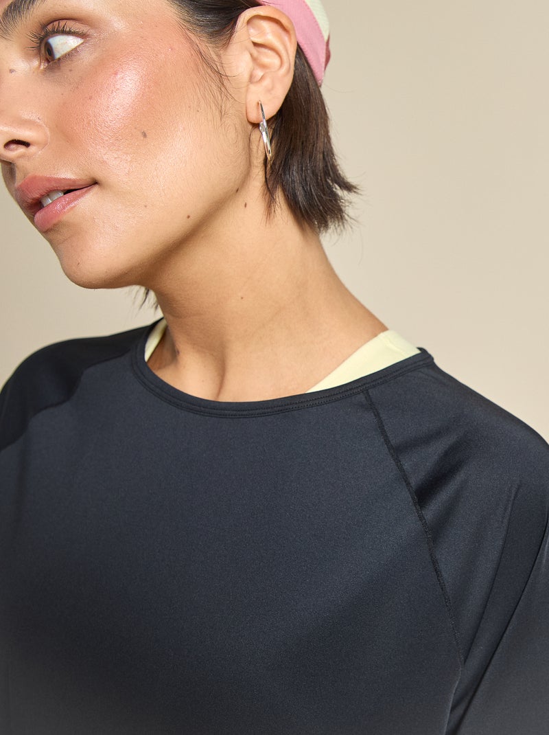Soepel T-shirt met split aan de achterkant - (ekstract) Zwart - Kiabi