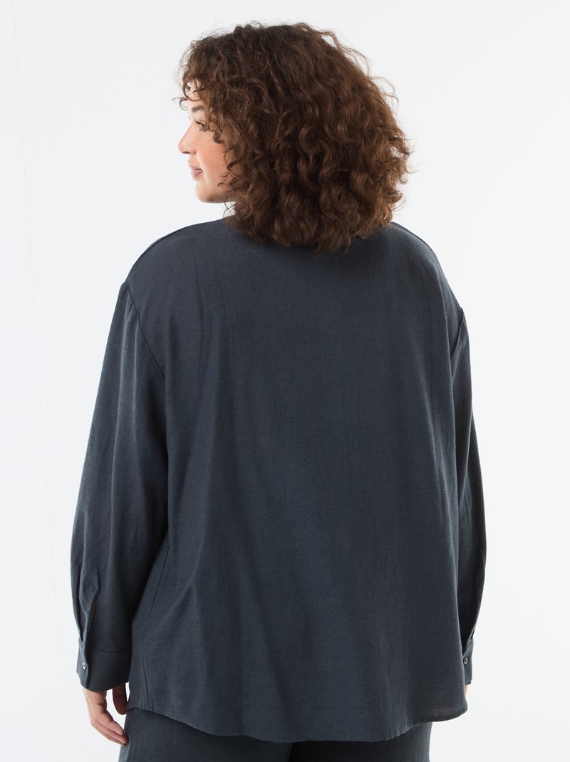 Soepele blouse met lange mouwen Blauw - Kiabi