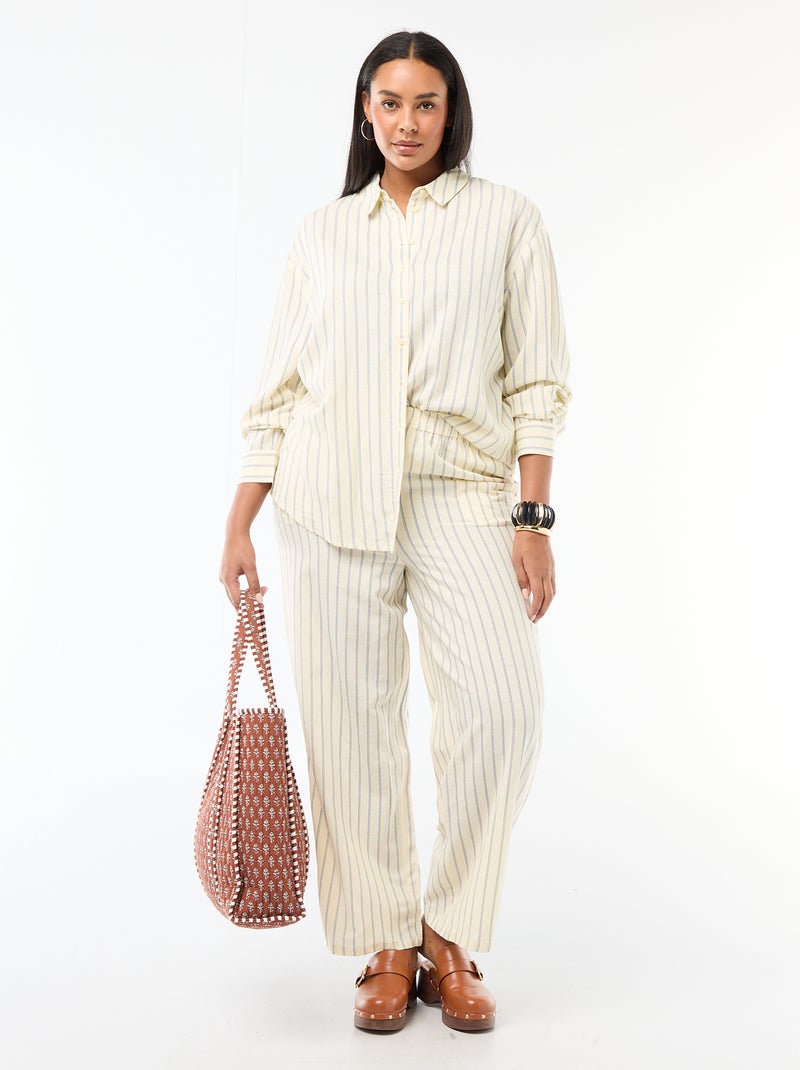 Soepele blouse met lange mouwen Geel - Kiabi