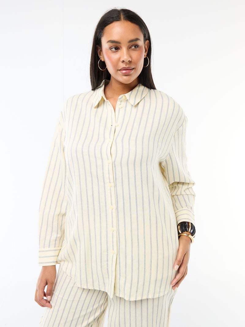 Soepele blouse met lange mouwen Geel - Kiabi