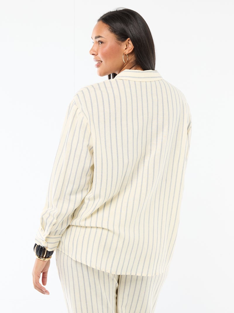 Soepele blouse met lange mouwen Geel - Kiabi