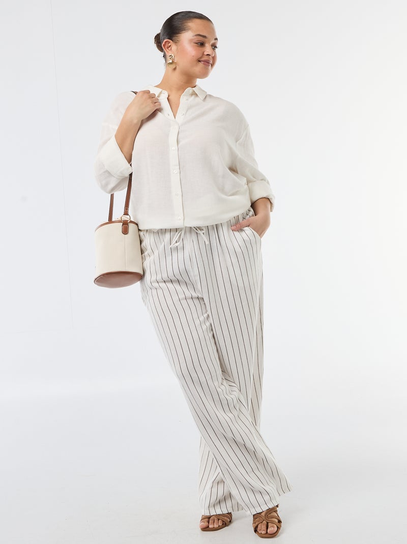 Soepele blouse met lange mouwen Wit - Kiabi