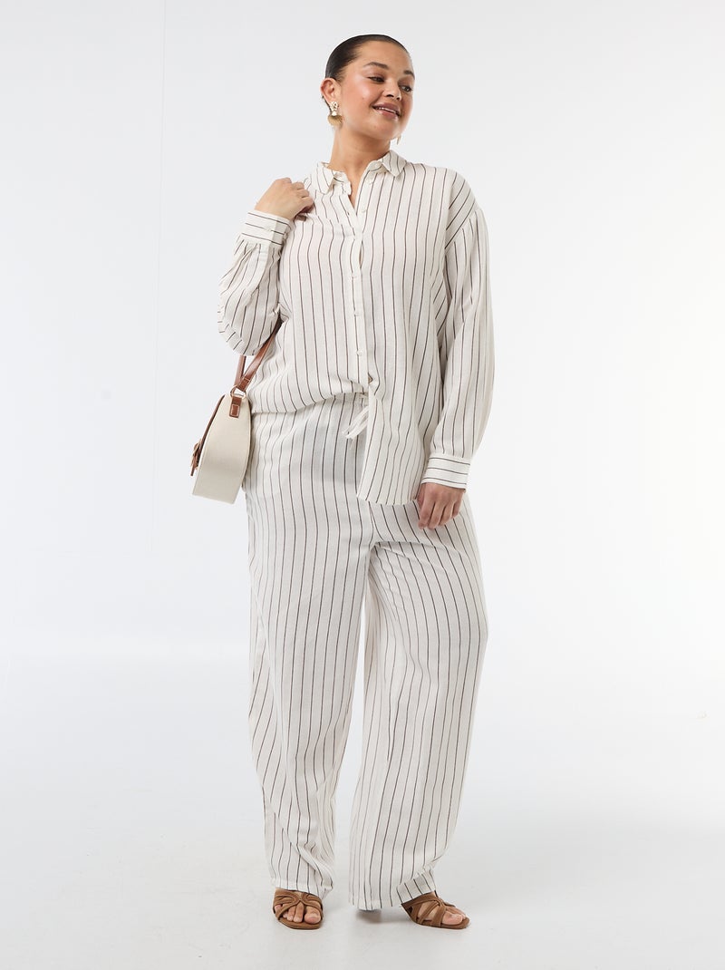 Soepele blouse met lange mouwen Wit - Kiabi