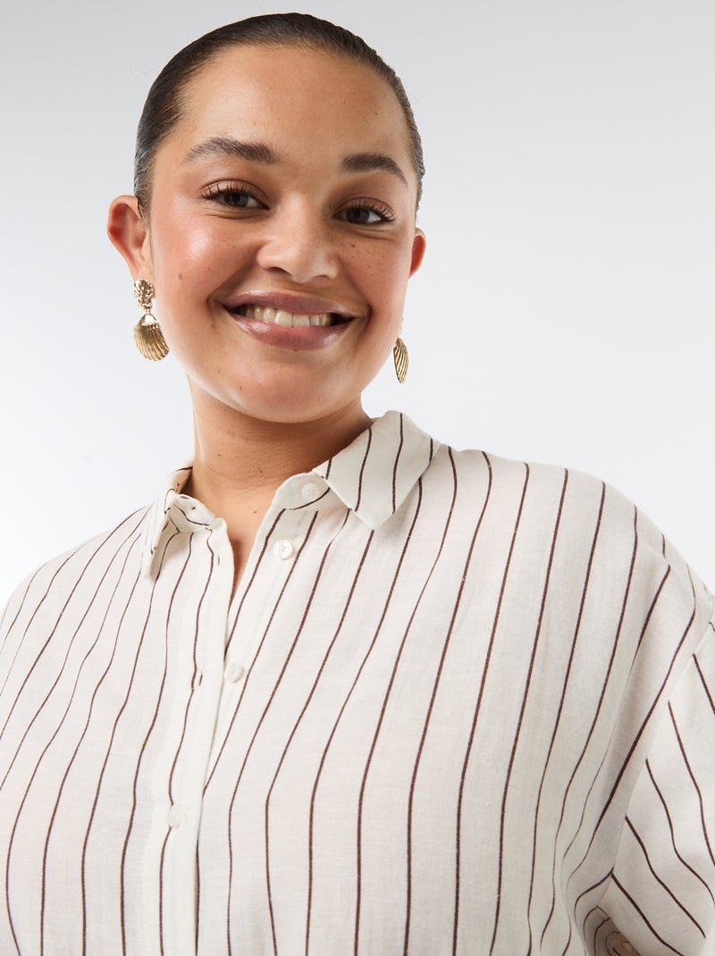 Soepele blouse met lange mouwen Wit - Kiabi