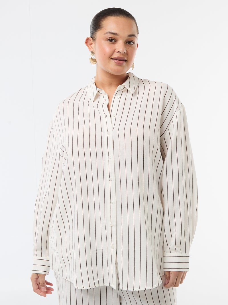 Soepele blouse met lange mouwen Wit - Kiabi