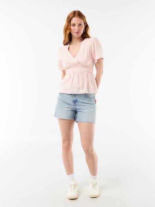 Soepele blouse met uitlopend model - Kiabi