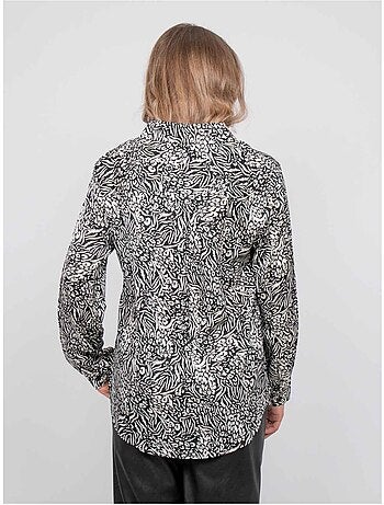 Soepele blouse met zwart-witte animalprint ophir
