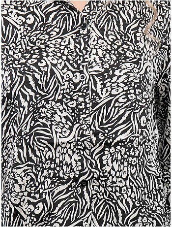 Soepele blouse met zwart-witte animalprint ophir