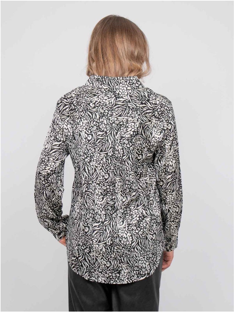 Soepele blouse met zwart-witte animalprint ophir Zwart - Kiabi