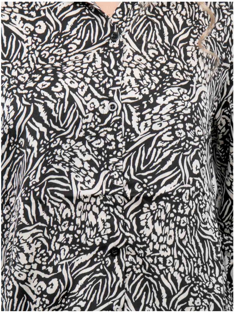 Soepele blouse met zwart-witte animalprint ophir Zwart - Kiabi