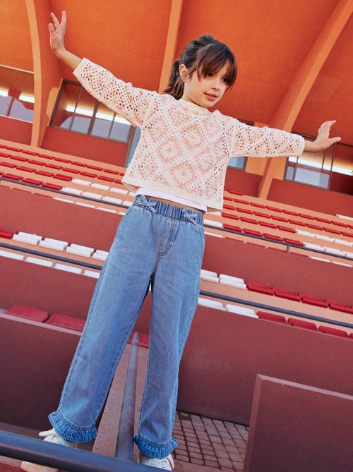 Soepele broek met jeanslook - Kiabi