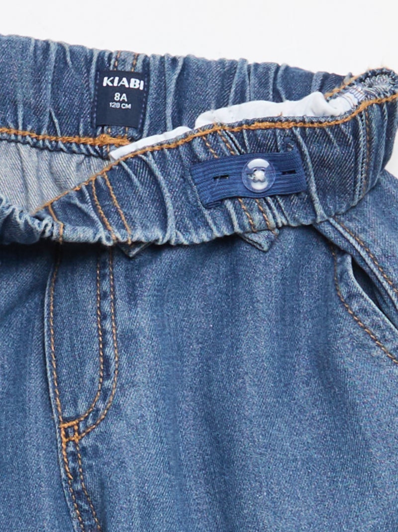 Soepele broek met jeanslook Donkerblauw - Kiabi