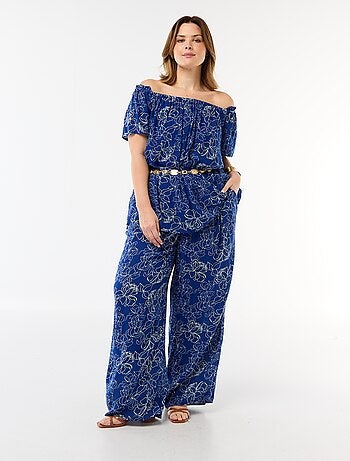 Soepele crêpe blouse met korte mouwen