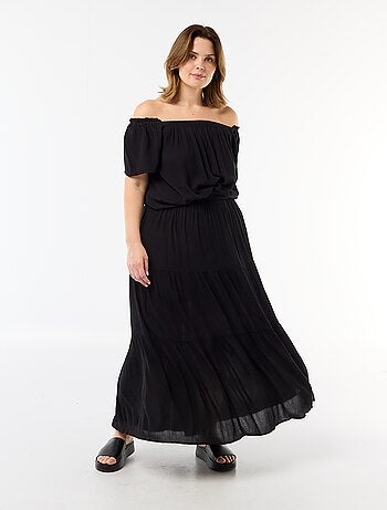 Soepele crêpe blouse met korte mouwen