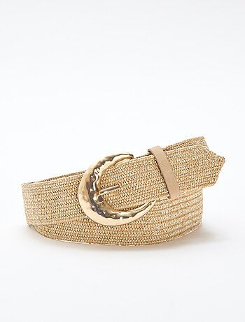 Soepele elastische riem met stro-look