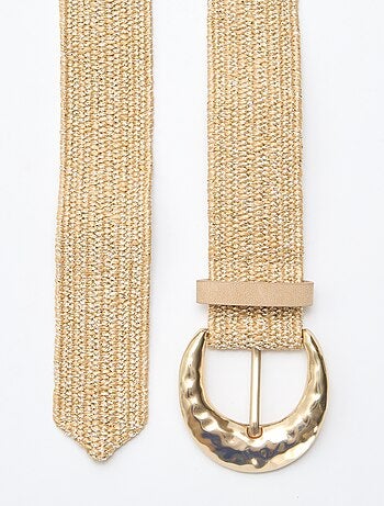 Soepele elastische riem met stro-look