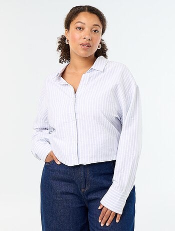 Soepele oxford blouse met strepen
