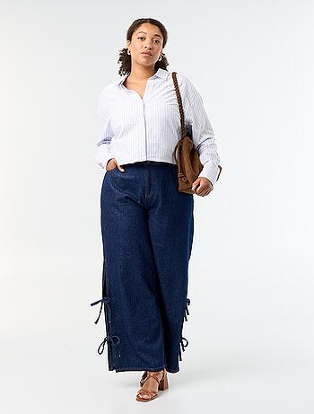 Soepele oxford blouse met strepen