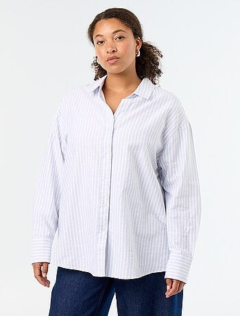 Soepele oxford blouse met strepen
