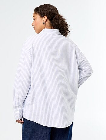 Soepele oxford blouse met strepen